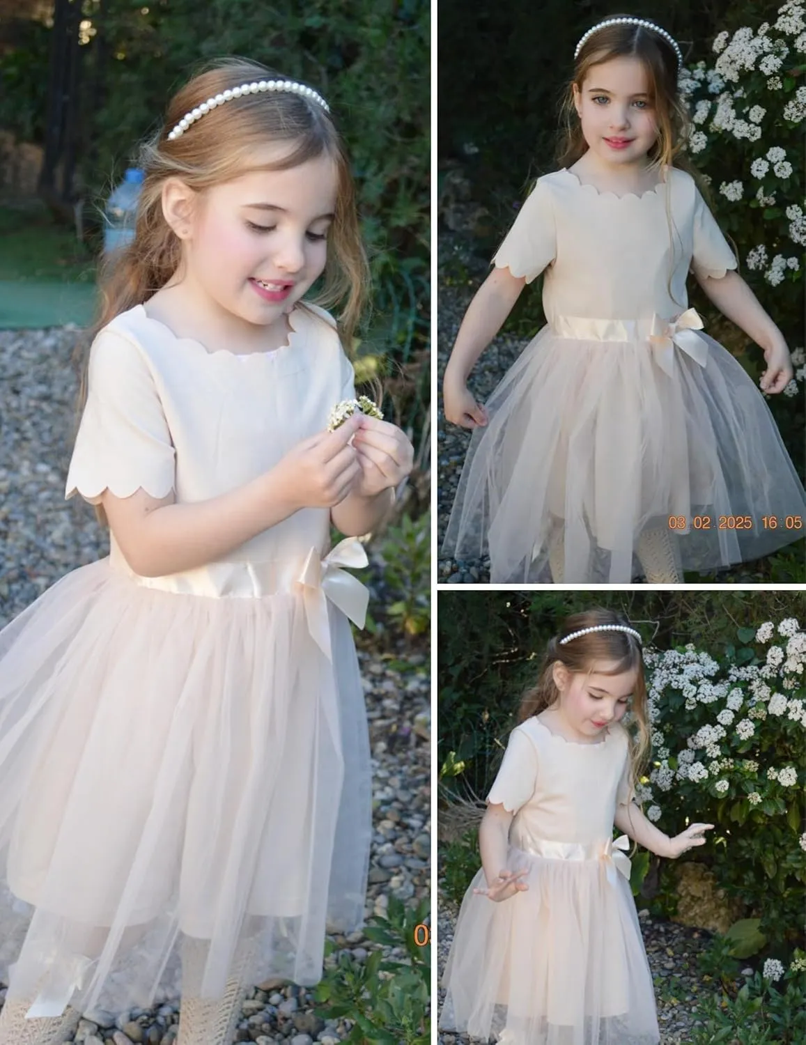 Arshiner Girls Dress Tutu Fluffy Summer Dresses Belted Wedding Party Flower Girls' Dress Size 3-11 Years