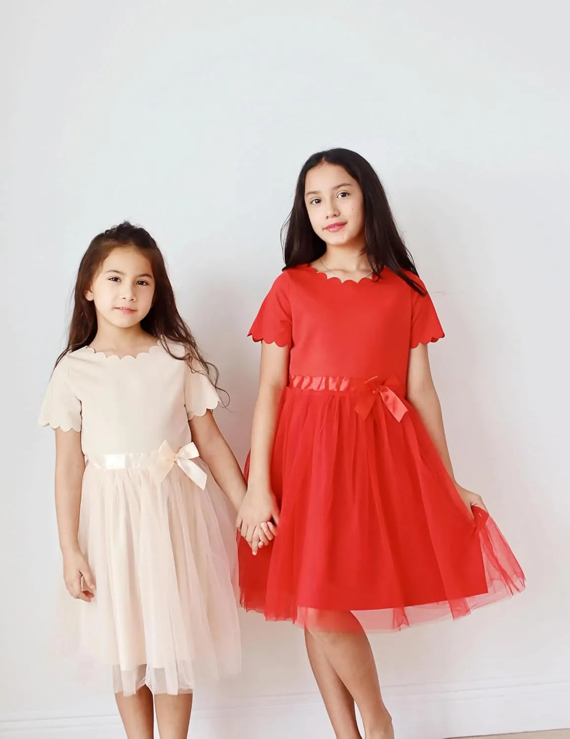 Arshiner Girls Dress Tutu Fluffy Summer Dresses Belted Wedding Party Flower Girls' Dress Size 3-11 Years