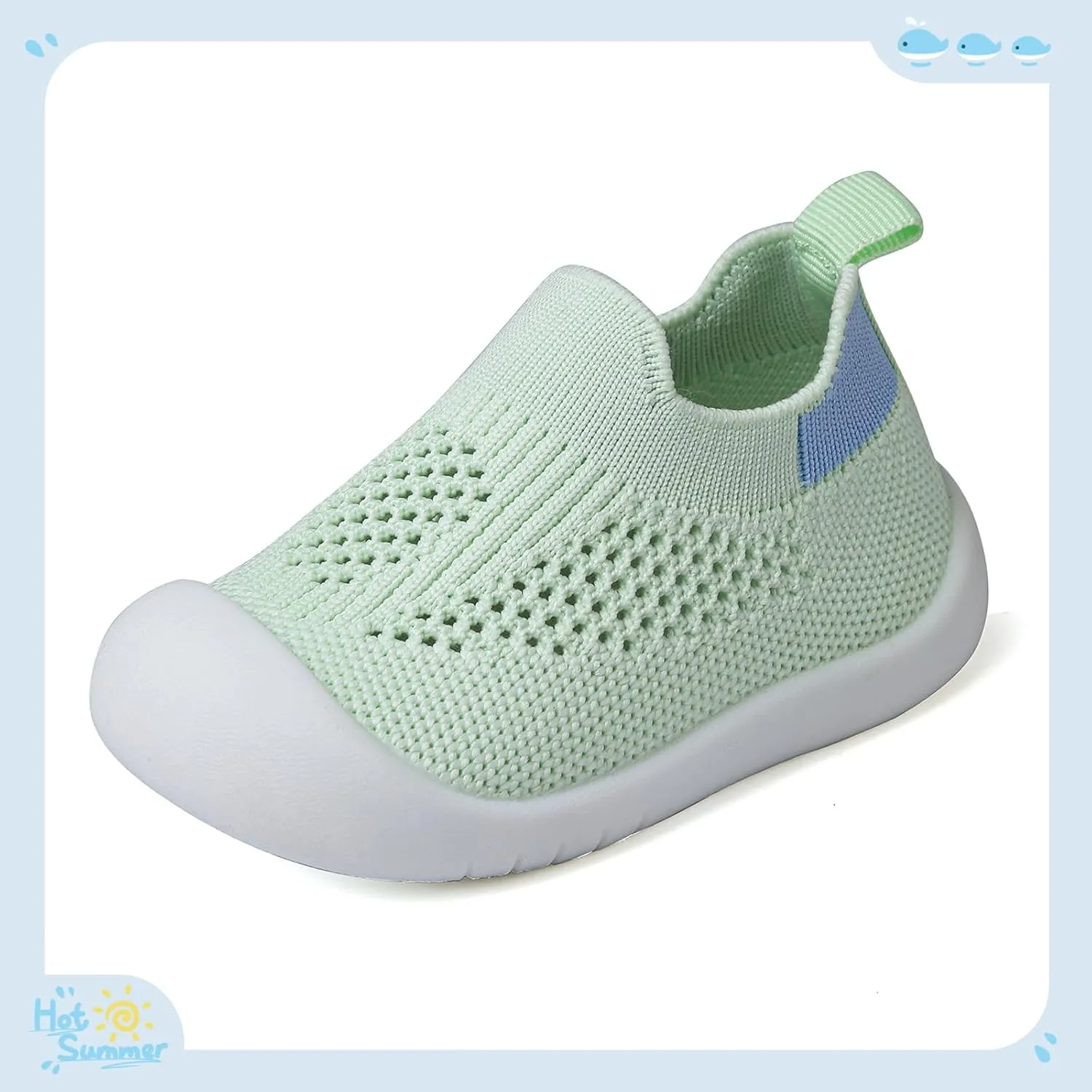 Baby Shoes for Boys Girls Breathable First Walking Shoes - Infant Toddler Trainers Shoes Non Skid Indoor Floor Slipper with Soft Sole Cotton Mesh On Sneaker