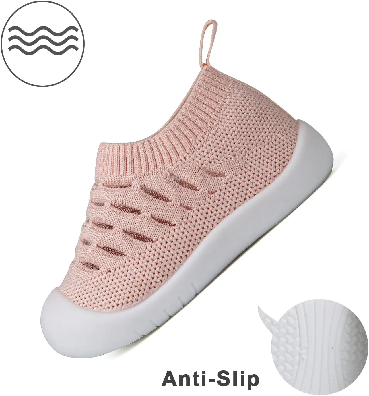 Baby Shoes for Boys Girls Breathable First Walking Shoes - Infant Toddler Trainers Shoes Non Skid Indoor Floor Slipper with Soft Sole Cotton Mesh On Sneaker