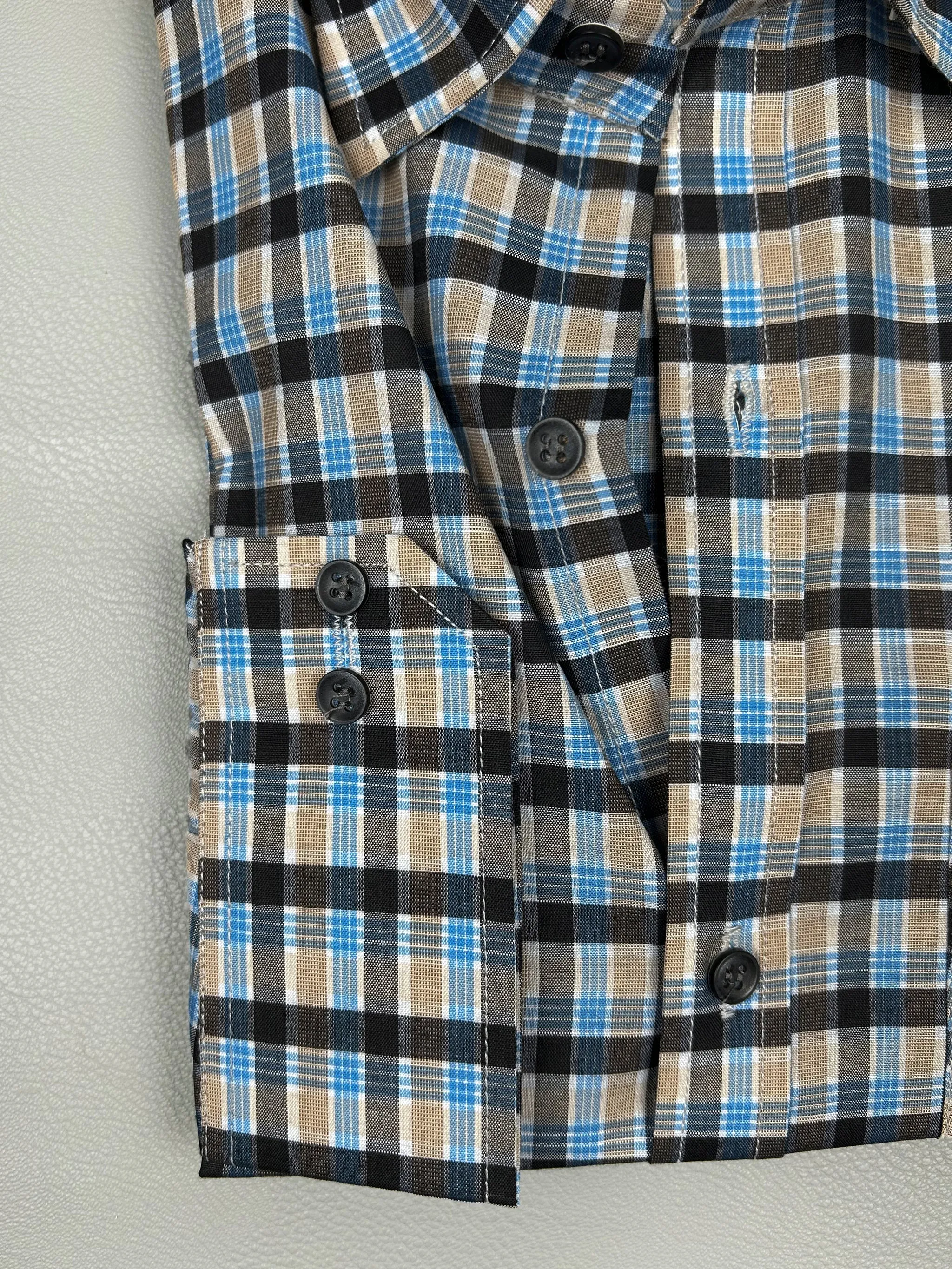 Blue Checks Formal Dress Shirt For Men MFS145