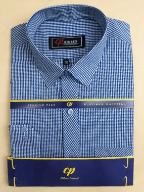 Blue Checks Formal Dress Shirt For Men MFS87