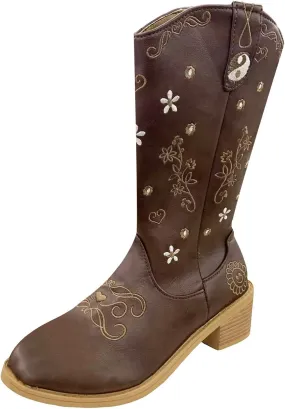 Cathalem Cowboy Boots for Women Pointy Toe Women's Western Boots Cowgirl Boots Mid Calf Boots Womens Booties Fall