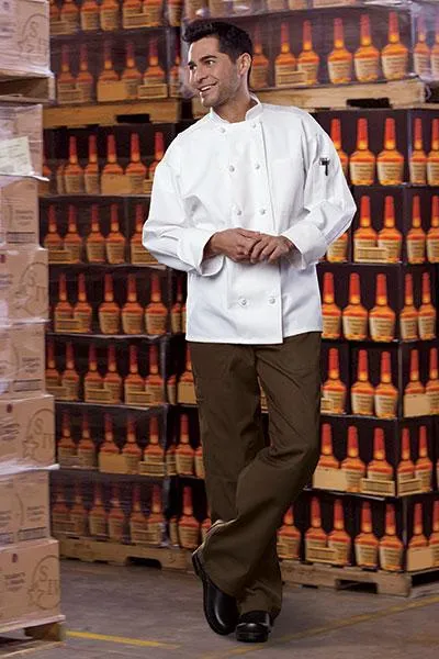 Classic Knot With Mesh Chef Coat White