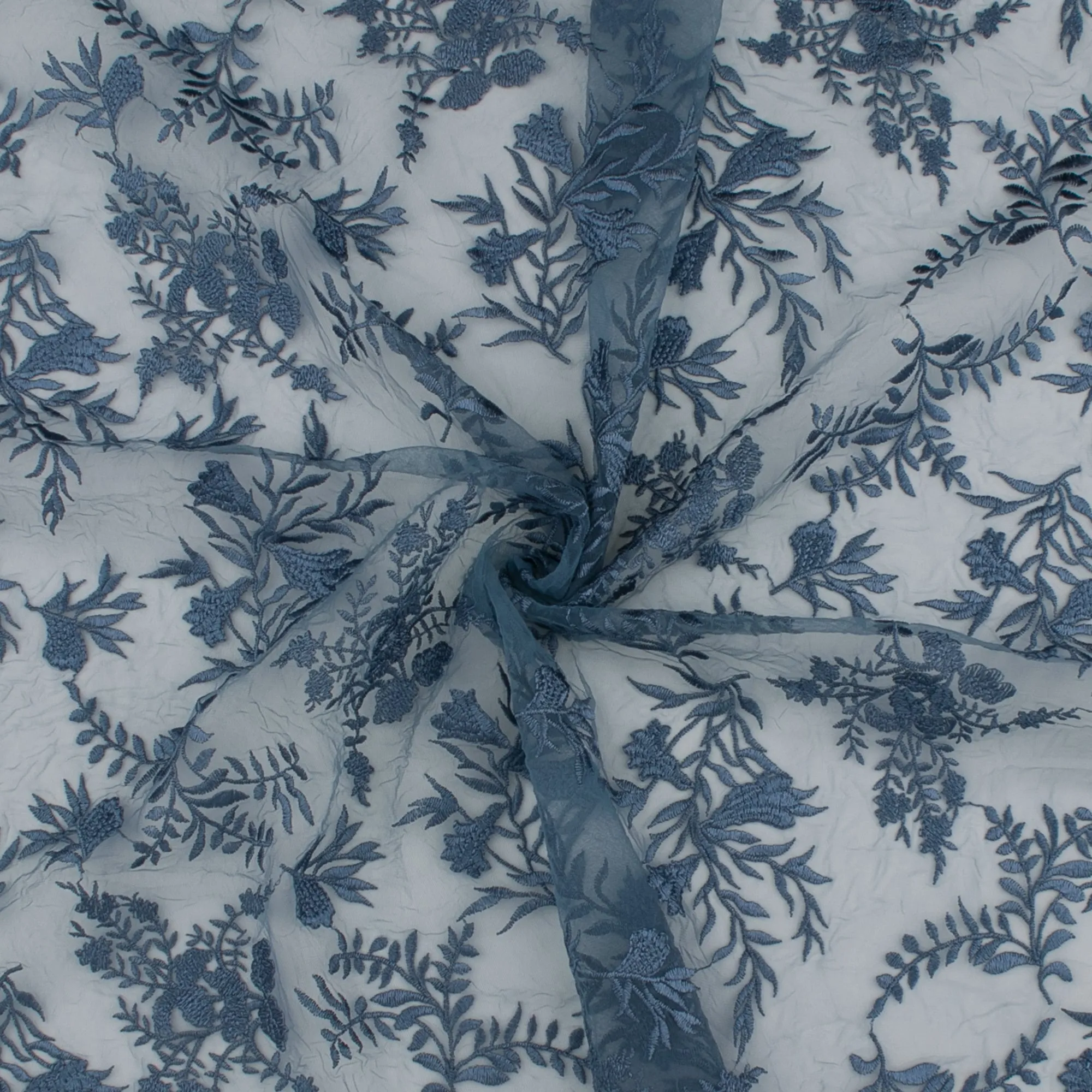 Embroidered Mesh - CAROLINE - 001 - Blue