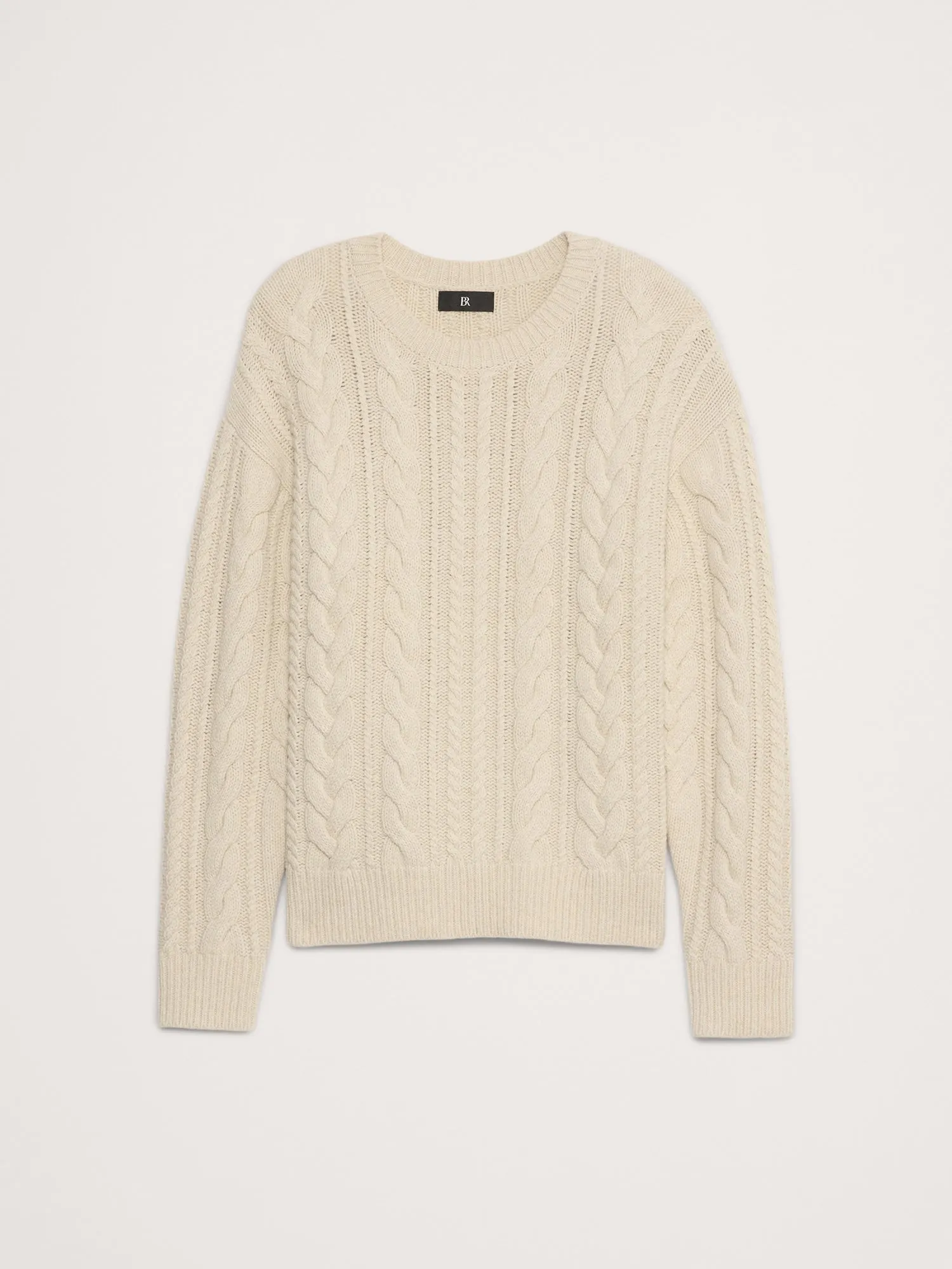 Italian Merino-Blend Cable-Knit Sweater