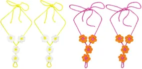 Jefferies Socks Girls Womens Beach Wedding Barefoot Sandals Crochet Cotton 2 Pair Pack