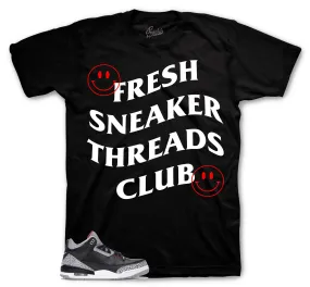 Retro 3 Black Cement Fresh Club Shirt