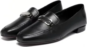 Retro Slip-on Loafers for Women with Fold-Down Heels Dual-Style Design Square Toe Genuine Full Leather Shoes Flats Casual Chunky Block Low Heel Spring