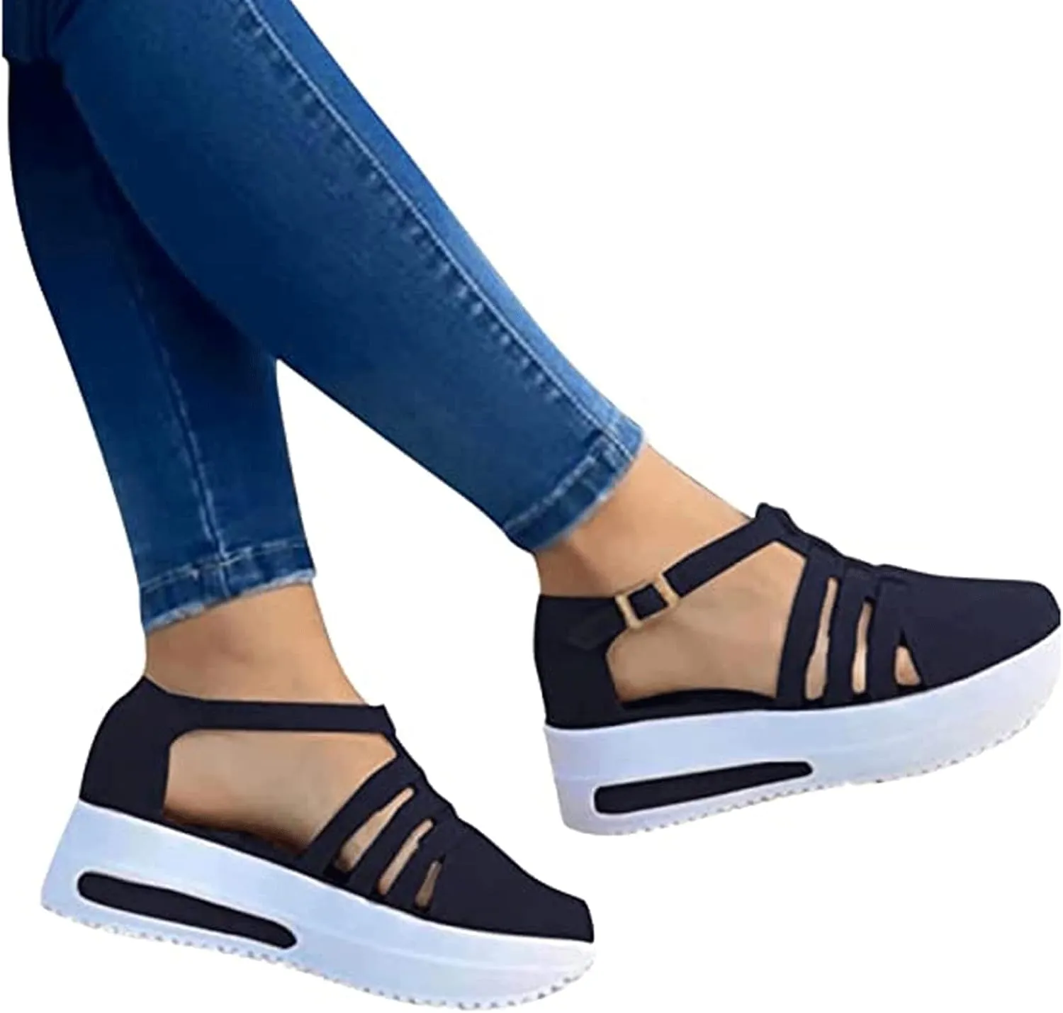 Summer 2023 Orthopedic Shoes,Women Casual Walking Shoes Orthopedic Arch Diabetes Support,Platform Sandals for Women Women's Slip On Mesh Walking Shoes,Orthopedic Sneakers(Black)