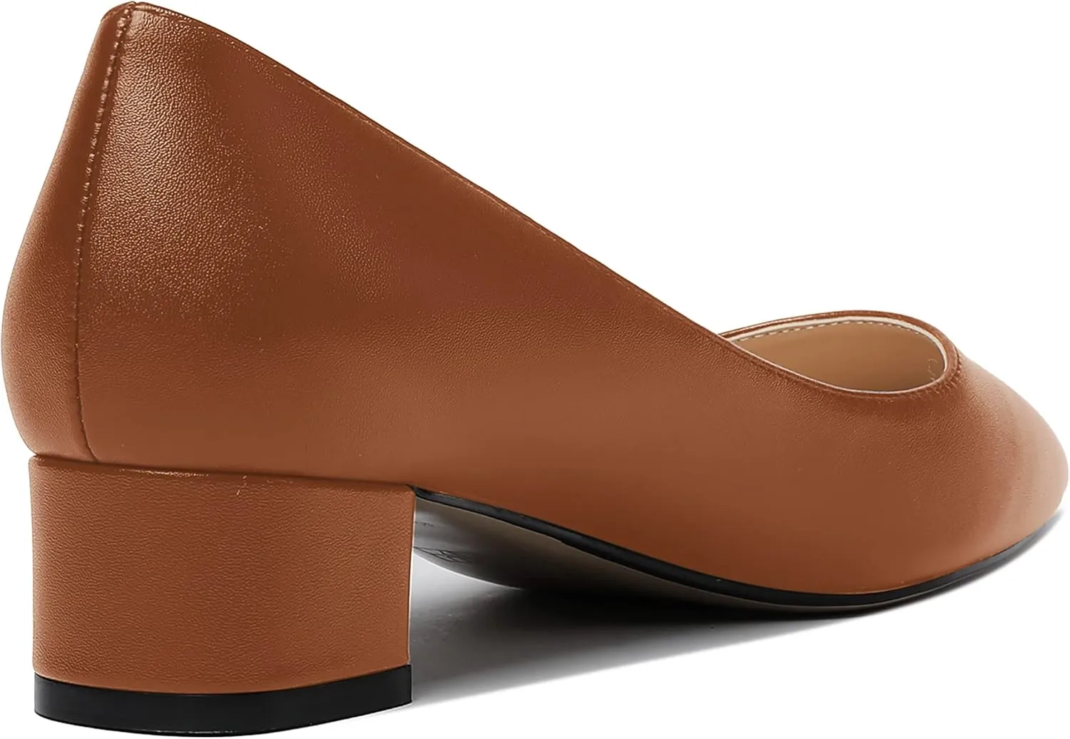 WAYDERNS Women's Matte Pointed Toe Slip On Chunky Low Heel Pumps Comfortable Office Work Dress Shoes 1.5 Inch